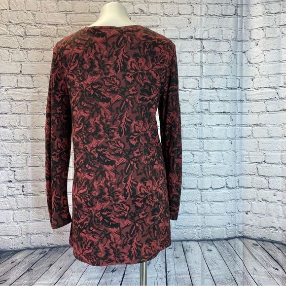 Habitat Floral Jacquard Knit Tunic size Medium red black - Picture 3 of 8